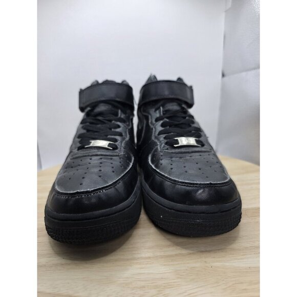 NIKE Air Force 1 -Mid Triple Black Sneakers Shoes - 315123-001 women’s Sz 6.5 - Picture 2 of 8